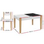 Keezi 3PCS Kids Table and Chairs Set Storage Toys Play Activity Desk Chalkboard - Image 2