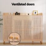 Artiss Shoe Rack Cabinet with Shelves 26 Pairs Pine - Image 6