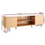 Artiss TV Cabinet Entertainment Unit Stand 180CM Pine White - Image 4
