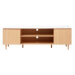 Artiss TV Cabinet Entertainment Unit Stand 180CM Pine White - Image 5