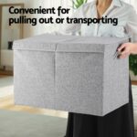Keezi Large Toy Box Chest Storage with Flip-Top Lid Foldable Organizer Bins Grey - Image 5