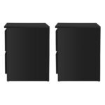 Artiss 2x Bedside Table 2 Drawers - PEPE Black - Image 3