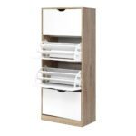 Artiss Shoe Rack Cabinet 60 Pairs 4-tier White Elen - Image 3