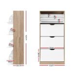 Artiss Shoe Rack Cabinet 60 Pairs 4-tier White Elen - Image 4