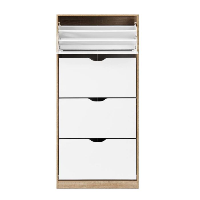 Artiss Shoe Rack Cabinet 60 Pairs 4-tier White Elen - Image 5