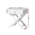 Artiss Bedside Table Drawers Side Table Storage Cabinet Nightstand White QARA - Image 3