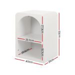 Artiss Bedside Table Shelves Side End Table Storage Nightstand White ARCHED - Image 2