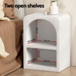 Artiss Bedside Table Shelves Side End Table Storage Nightstand White ARCHED - Image 6