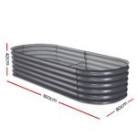 2x Green Fingers Raised Garden Bed 160X80X42cm Oval Planter Box Raised Container Galvanised - Image 6