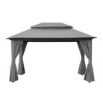 Instahut Gazebo 3x4m Canopy Outdoor Steel Frame Patio Tent Curtains Marquee Grey - Image 3