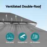 Instahut Gazebo 3x4m Canopy Outdoor Steel Frame Patio Tent Curtains Marquee Grey - Image 5