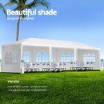 Instahut Gazebo 3x9m Marquee Wedding Party Tent Outdoor Camping Side Wall Canopy 5 Panel White - Image 4