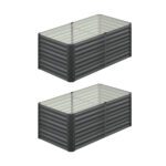 Livsip 160x80x73cm Garden Bed Galvanised Steel 4pcs