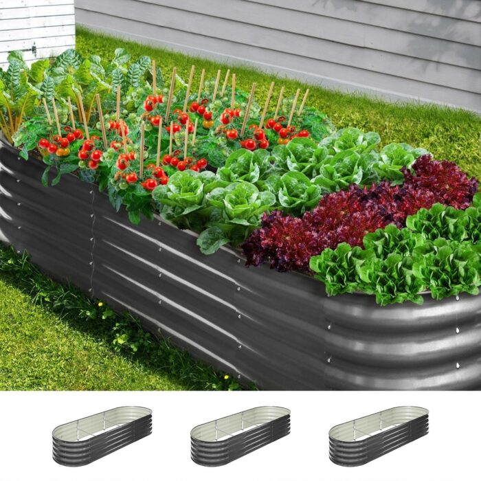 Livsip 3X Garden Bed Galvanised Raised Garden Bed 240X80X42CM - Image 2