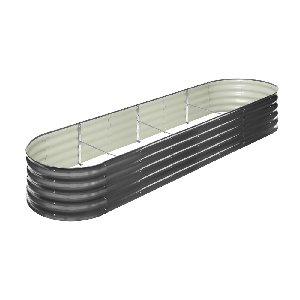 GB-O42-32080-GY-01 Livsip 4X Garden Bed Galvanised Raised Garden Bed 320X80X42CM - Image 1