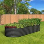 Livsip Raised Garden Bed Oval Galvanised Steel 240X80X56cm - Image 4
