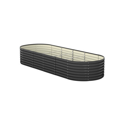 Livsip Raised Garden Bed Oval Galvanised Steel 240X80X56cm
