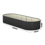 Livsip Raised Garden Bed Oval Galvanised Steel 240X80X56cm - Image 3