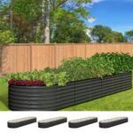 Livsip Raised Garden Bed 320X80X56cm Galvanised Steel 4pcs - Image 3