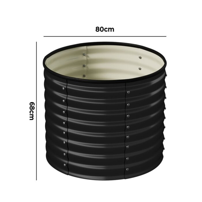 Livsip Garden Bed 80x68cm Galvanised Steel Round - Image 3