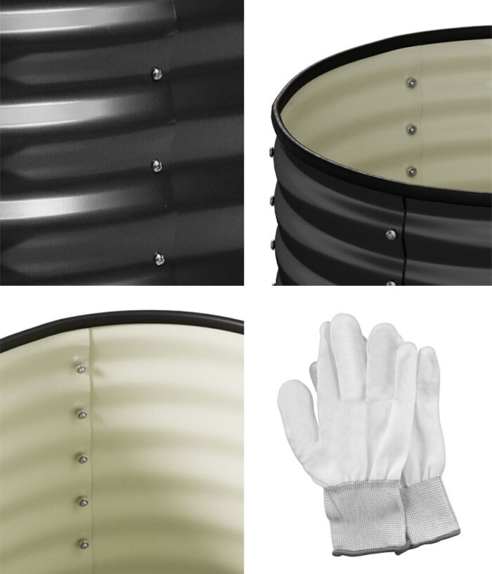 Livsip Garden Bed 80x68cm Galvanised Steel Round - Image 6