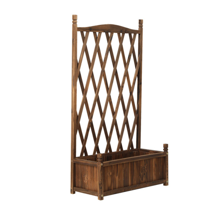 Livsip 2pc Wooden Raised Garden Bed with Trellis 64x28.5x115cm - Image 5