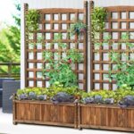 Livsip 2pc Wooden Garden Bed with Trellis 64x28.5x115cm - Image 2