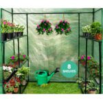 Green Fingers Greenhouse 1.4x1.55x2M Walk in Green House Tunnel Plant Garden Shed 8 Shelves - Image 5