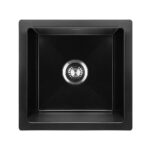 Welba Kitchen Sink Granite Basin Single Bowl 45cmx45cm Black - Image 8