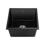 Welba Kitchen Sink Granite Basin Single Bowl 45cmx45cm Black - Image 2