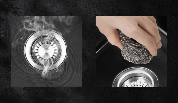 Welba Kitchen Sink Granite Basin Single Bowl 45cmx45cm Black - Image 3