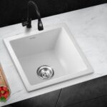 Welba Kitchen Sink Granite Basin Single Bowl 45cmx45cm White - Image 2