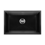Welba Kitchen Sink 70x45cm Granite Basin Single Bowl Black - Image 6