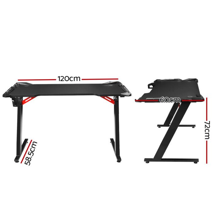 Artiss Gaming Desk Computer Desks LED Light 120CM - Image 2