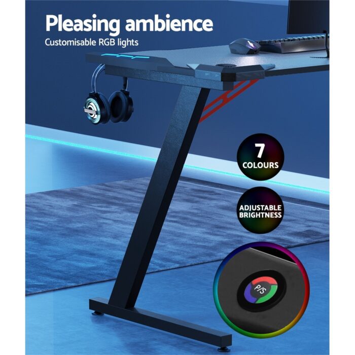 Artiss Gaming Desk Computer Desks LED Light 120CM - Image 5