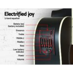 Alpha 41 Inch Acoustic Guitar Equaliser Electric Output Jack Cutaway Black - Image 4