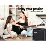 Alpha 41 Inch Acoustic Guitar Equaliser Electric Output Jack Cutaway Black - Image 5