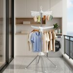 Artiss Clothes Rack Airer 2 Tier Rotatable Hanger Foldable