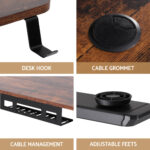 Artiss Electric Standing Desk Adjustable Motorised 120CM L Shaped Rustic Brown - Image 6