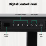 Artiss Electric Standing Desk Motorised Glass Top Black 120CM - Image 6