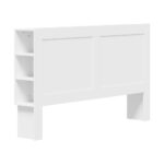 Oikiture Bed Head with Shelves King Size White