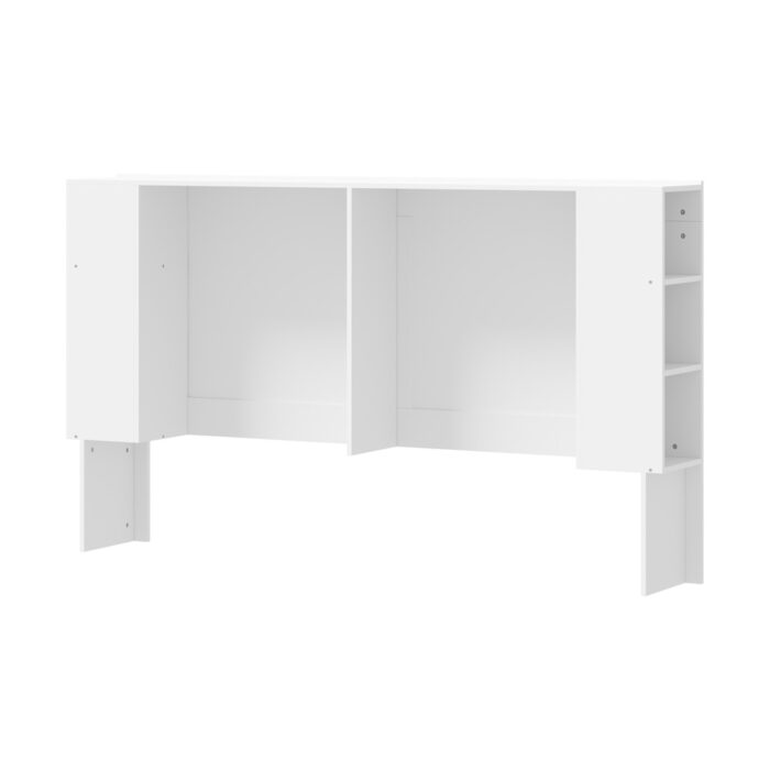Oikiture Bed Head with Shelves King Size White - Image 4