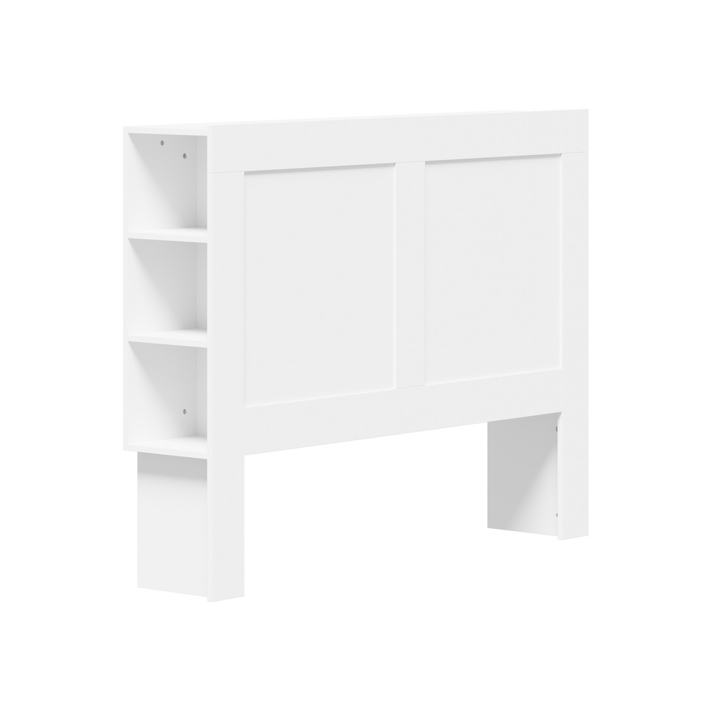 HB-JANE-Q-WH-AB-01 Oikiture Bed Head with Shelves Queen Size White - Image 1