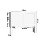 Oikiture Bed Head with Shelves Queen Size White - Image 8