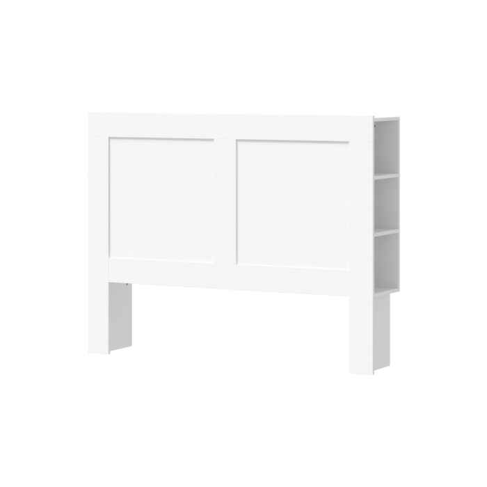 Oikiture Bed Head with Shelves Queen Size White - Image 7