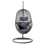 Gardeon Outdoor Egg Swing Chair Wicker Rattan Furniture Pod Stand Cushion Black - Image 3