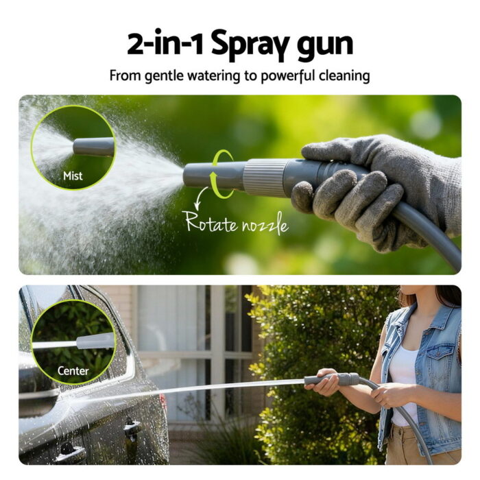 Green Fingers 20m Retractable Garden Hose Reel Heavy Duty 1/2" Hose Auto Rewind - Image 6