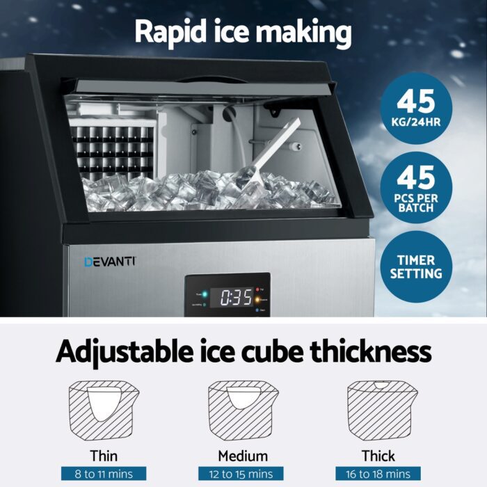 Devanti 45kg Ice Maker Commercial Machine - Image 4