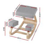 Artiss Kneeling Chair Ergonomic Posture Chair with Memory Foam Balance Stool for Home Office Gaming 120kg Weight Capacity Gray - Image 2