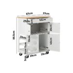 Oikiture Kitchen Trolley Rolling Serving Cart Drawer w/ Wine Racks - Image 2